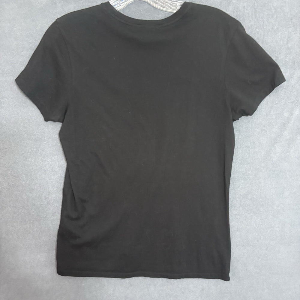 Ralph Lauren Sport Women's Medium Black 100% Pima Cotton t-shirt 90's Preppy - Picture 2 of 5